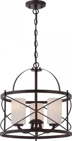 Ginger - 3 Light Pendant with Satin White Glass - Old Bronze Finish (81|60/5337)