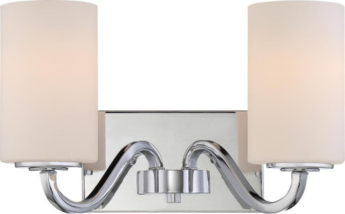 Willow - 2 Light Vanity with White Glass - Polished Nickel Finish (81|60/5802)