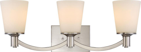 Laguna - 3 Light Vanity with White Glass - Brushed Nickel Finish (81|60/5823)