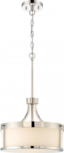 Denver - 2 Light Pendant with Satin White Glass - Polished Nickel Finish (81|60/6227)