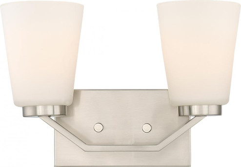 Nome - 2 Light Vanity with Satin White Glass - Brushed Nickel Finish (81|60/6242)