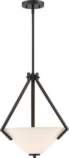 Nome - 2 Light Pendant with Satin White Glass - Mahogany Bronze Finish (81|60/6347)
