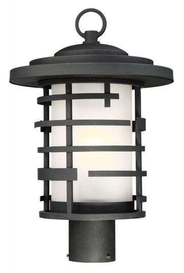 Lansing - 1 Light 17'' Post Lantern with Etched Glass - Textured Black Finish (81|60/6406)