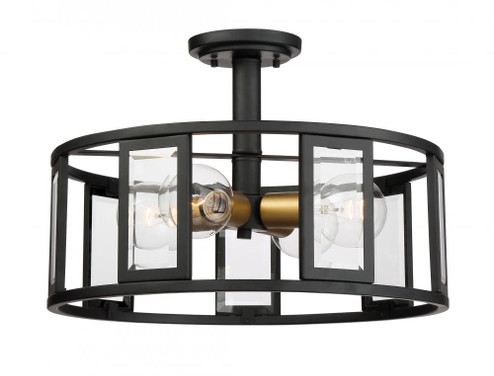 Payne; 4 Light; Semi-Flush with Clear Beveled Glass; Midnight Bronze Finish (81|60/6413)