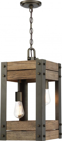 Winchester - 2 Light Pendant with Aged Wood - Bronze Finish (81|60/6425)