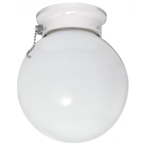 1 Light; 6 in.; Ceiling Fixture; White Ball with Pull Chain Switch; White Finish (81|60/712)