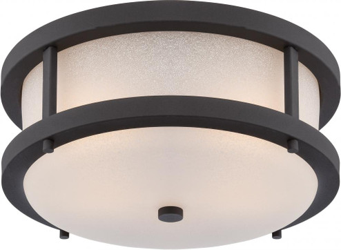 Willis - LED Flush with Antique White Glass - Textured Black Finish (81|62/653)
