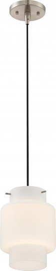 Del - LED Mini Pendant with White Opal Glass - Brushed Nickel Finish (81|62/877)