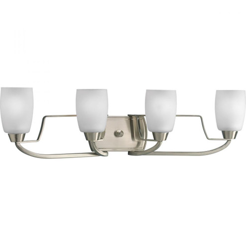 Wisten Collection Four-Light Brushed Nickel Etched Glass Modern Bath Vanity Light (149|P2797-09)