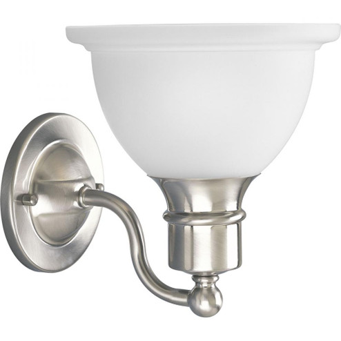 Madison Collection One-Light Brushed Nickel Etched Glass Traditional Bath Vanity Light (149|P3161-09)