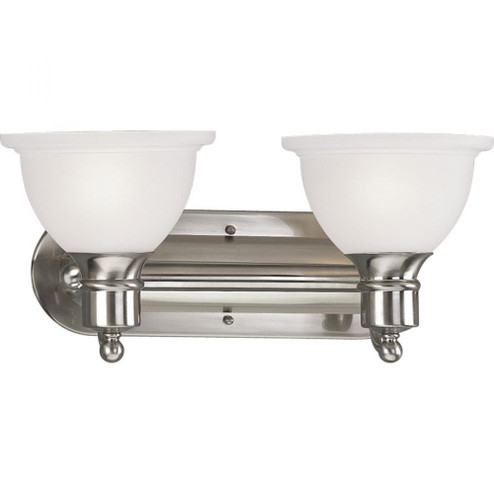 Madison Collection Two-Light Brushed Nickel Etched Glass Traditional Bath Vanity Light (149|P3162-09)