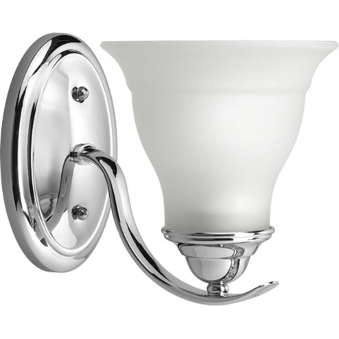 Trinity Collection One-Light Polished Chrome Etched Glass Traditional Bath Vanity Light (149|P3190-15)