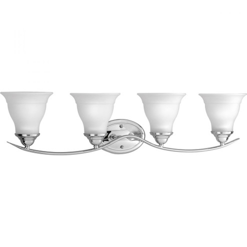 Trinity Collection Four-Light Polished Chrome Etched Glass Traditional Bath Vanity Light (149|P3193-15)