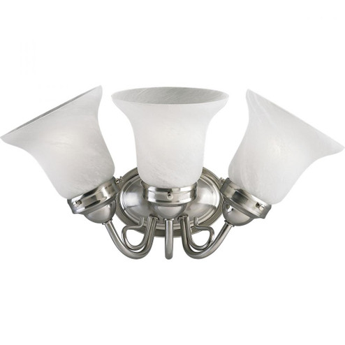 Bedford Collection Three-Light Brushed Nickel Etched Alabaster Glass Traditional Bath Vanity Light (149|P3369-09)