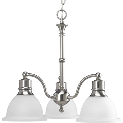 Madison Collection Three-Light Brushed Nickel Etched Glass Traditional Chandelier Light (149|P4280-09)
