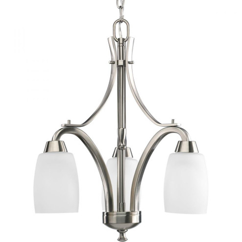 Wisten Collection Three-Light Brushed Nickel Etched Glass Modern Chandelier Light (149|P4434-09)