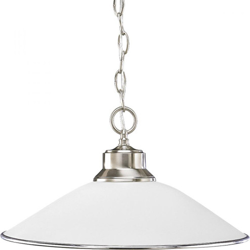 Opal Glass One-Light Brushed Nickel Traditional Pendant Light (149|P5013-09)