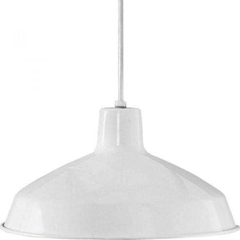 Metal Shade Collection One-Light White Spun Metal Shade Farmhouse Pendant Light (149|P5094-30)