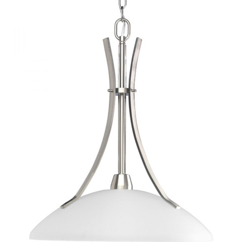 Wisten Collection One-Light Brushed Nickel Etched Glass Modern Pendant Light (149|P5112-09)