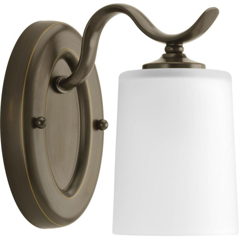 Inspire Collection One-Light Antique Bronze Etched Glass Traditional Bath Vanity Light (149|P2018-20)