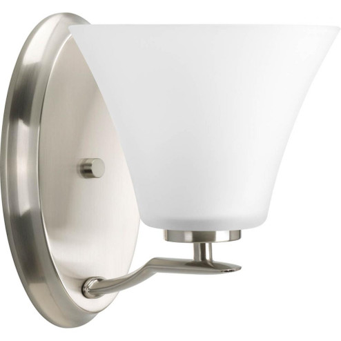 Bravo Collection One-Light Brushed Nickel Etched Glass Modern Bath Vanity Light (149|P2004-09)