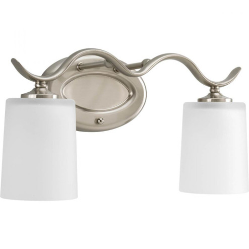 Inspire Collection Two-Light Brushed Nickel Etched Glass Traditional Bath Vanity Light (149|P2019-09)
