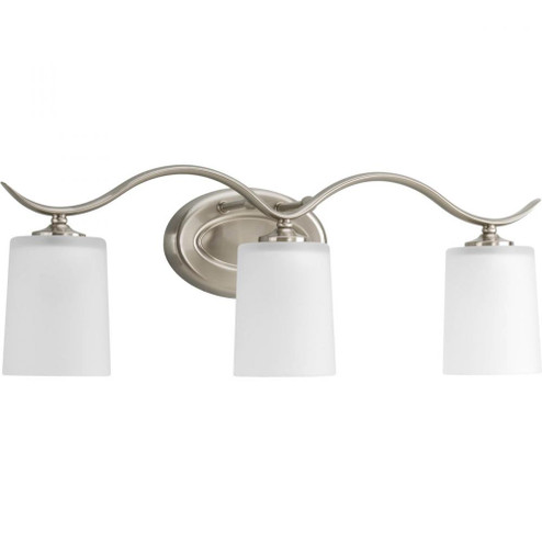 Inspire Collection Three-Light Brushed Nickel Etched Glass Traditional Bath Vanity Light (149|P2020-09)