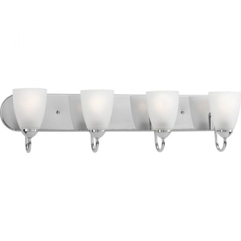 Gather Collection Four-Light Polished Chrome Etched Glass Traditional Bath Vanity Light (149|P2709-15)