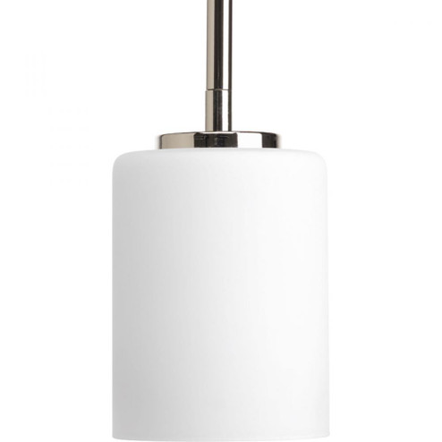 Replay Collection One-Light Polished Nickel Etched White Glass Modern Mini-Pendant Light (149|P5170-104)