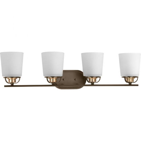 West Village Collection Four-Light Antique Bronze Etched Double Prismatic Glass Farmhouse Bath Vanit (149|P300007-020)