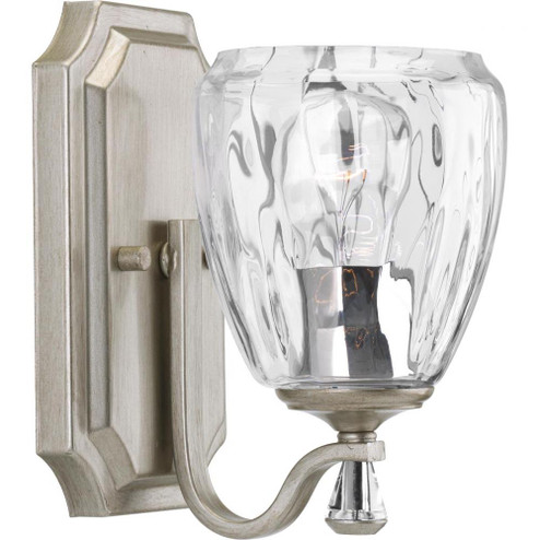 Anjoux Collection One-Light Silver Ridge Clear Water Glass Luxe Bath Vanity Light (149|P300116-134)