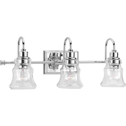 Litchfield Collection Three-Light Polished Chrome Clear Glass Coastal Bath Vanity Light (149|P300139-015)