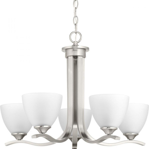 Laird Collection Five-Light Brushed Nickel Etched Glass Traditional Chandelier Light (149|P400063-009)