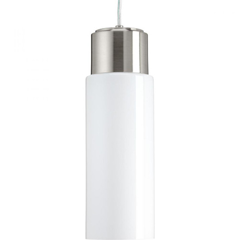 Neat LED Collection One-Light Brushed Nickel Glossy Opal Glass Coastal Pendant Light (149|P500065-009-30)