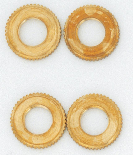 4 Knurled Brass Locknuts; 1/8 IPS (27|S70/620)