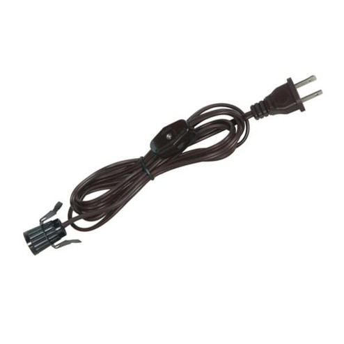 8 Foot #18 SPT-1 Brown Cord, Switch, And Plug (Switch 17'' From Socket) (27|80/1784)