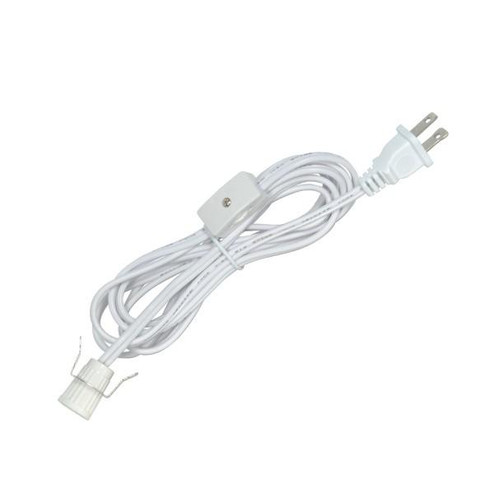 8 Foot #18 SPT-2 White Cord, Switch, And Plug (Switch 17'' From Socket) (27|80/1788)
