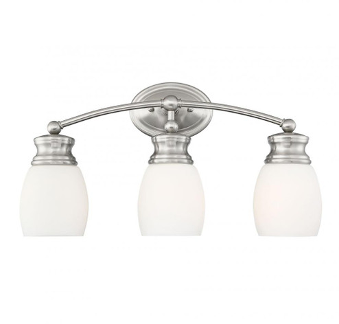 Elise 3-Light Bathroom Vanity Light in Satin Nickel (128|8-9127-3-SN)