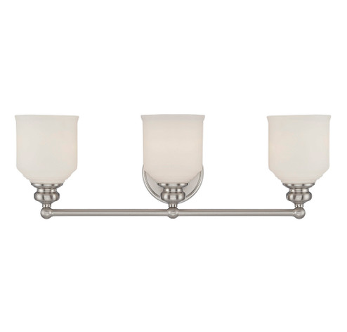 Melrose 3-Light Bathroom Vanity Light in Satin Nickel (128|8-6836-3-SN)