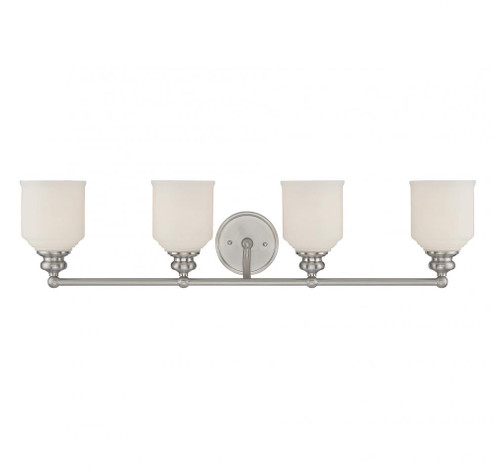 Melrose 4-Light Bathroom Vanity Light in Satin Nickel (128|8-6836-4-SN)