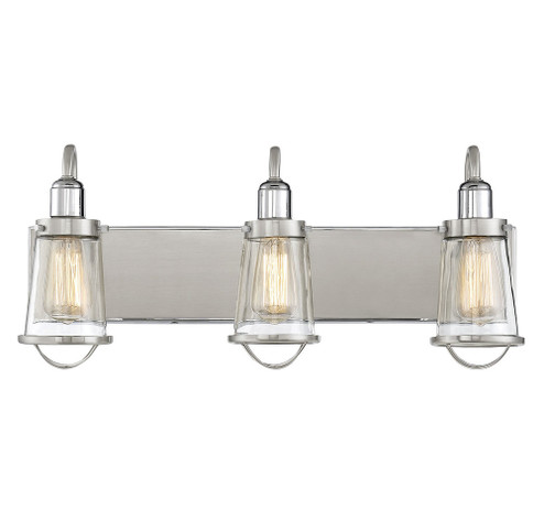 Lansing 3-Light Bathroom Vanity Light in Satin Nickel with Polished Nickel Accents (128|8-1780-3-111)