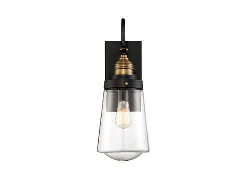 Macauley 1-Light Outdoor Wall Lantern in Vintage Black with Warm Brass (128|5-2066-51)
