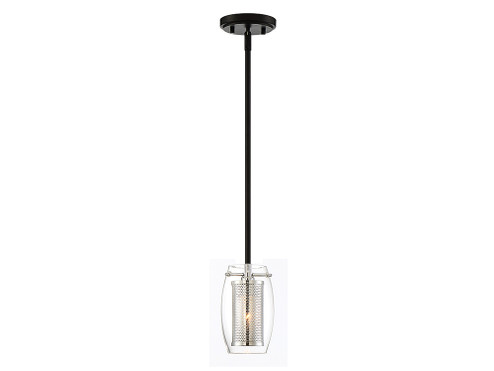 Dunbar 1-Light Mini-Pendant in Matte Black with Polished Chrome Accents (128|7-9064-1-67)