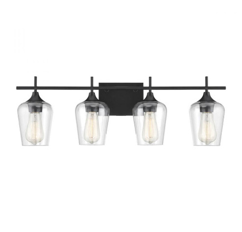 Octave 4-Light Bathroom Vanity Light in Black (128|8-4030-4-BK)