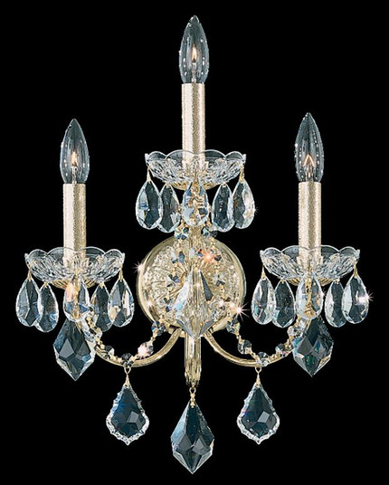 Century 3 Light 120V Wall Sconce in Polished Silver with Clear Heritage Handcut Crystal (168|1703-40)