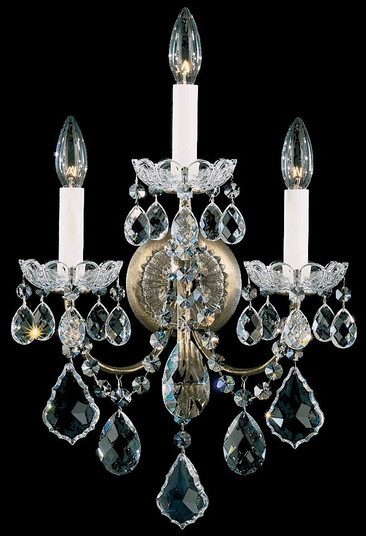 New Orleans 3 Light 120V Wall Sconce in Heirloom Bronze with Clear Crystals from Swarovski (168|3652-76S)