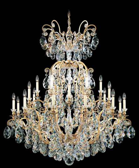 Renaissance 25 Light 120V Chandelier in Black with Clear Heritage Handcut Crystal (168|3774-51)