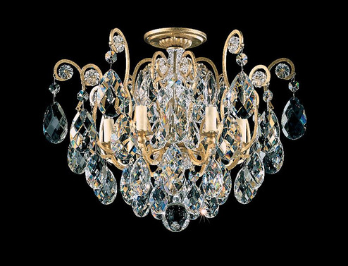 Renaissance 6 Light 120V Semi-Flush Mount in Black with Clear Crystals from Swarovski (168|3784-51S)