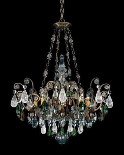 Renaissance Rock Crystal 8 Light 120V Pendant in Heirloom Bronze with Amethyst & Black Diamound Qu (168|3587-76AD)