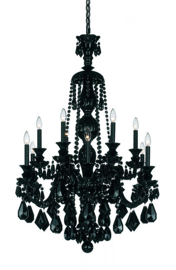 Hamilton 12 Light 120V Chandelier in Jet Black with Black Heritage Handcut Crystal (168|5708BK)